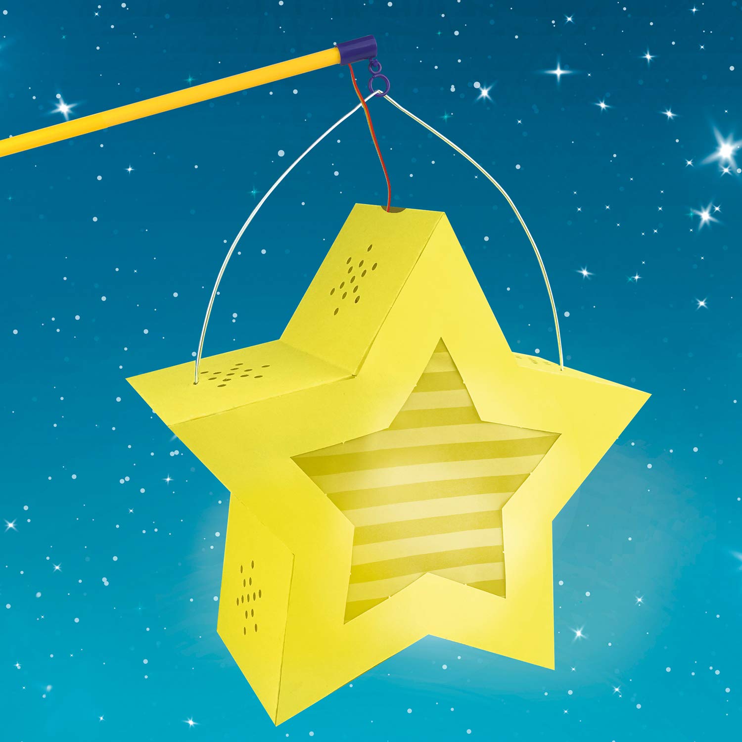 Ursus Twinkle Star 18770001, yellow, approx. 19.3 x 18.3 x 8 cm, lantern blank star made of photo cardboard, 300 g/m² - Image 4
