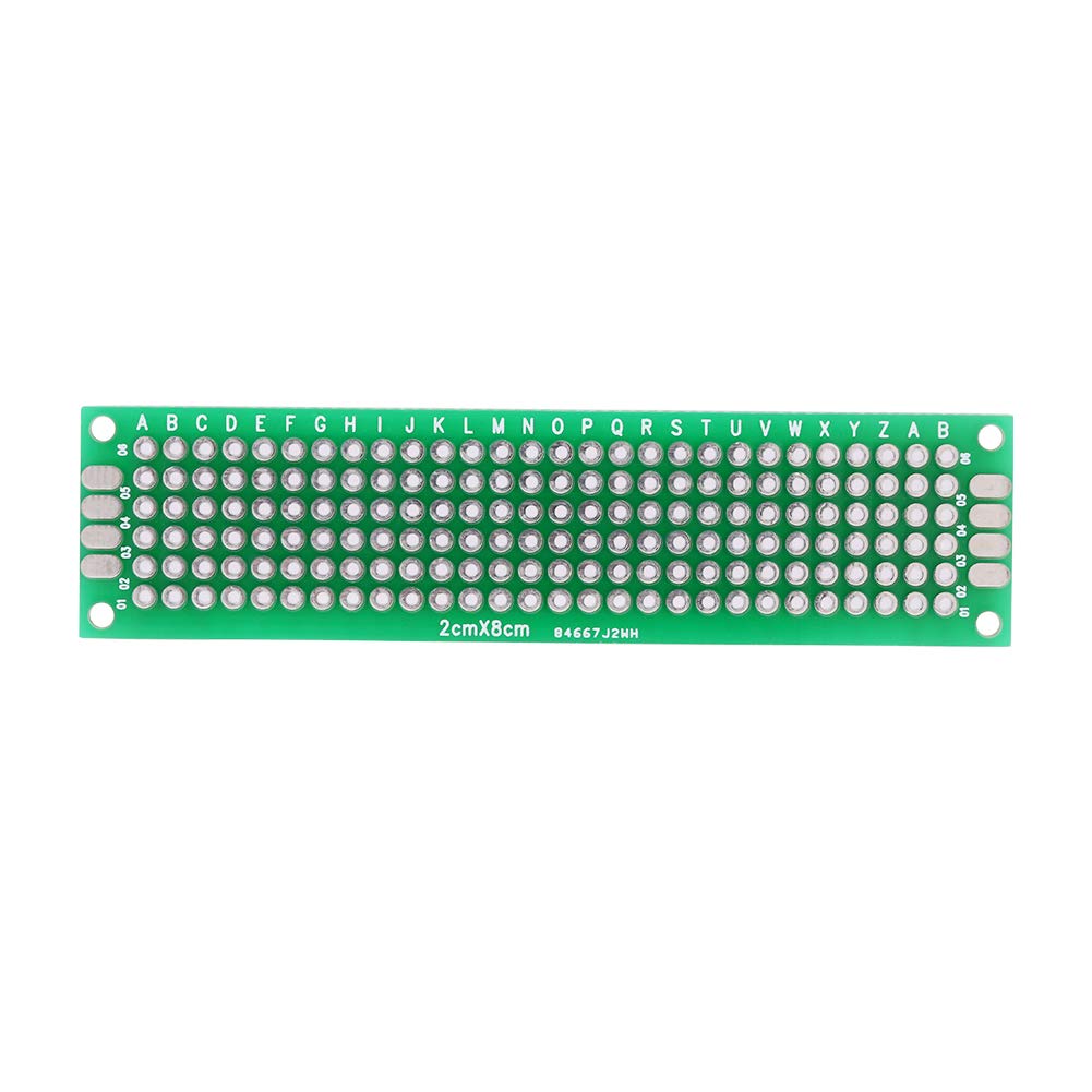Akozon Basetta Millefori, 10 pz Doppia Faccia Prototipazione Circuiti Stampati Universale Componenti Elettronici per Saldatura a Saldare Fai te 2 x 8 cm