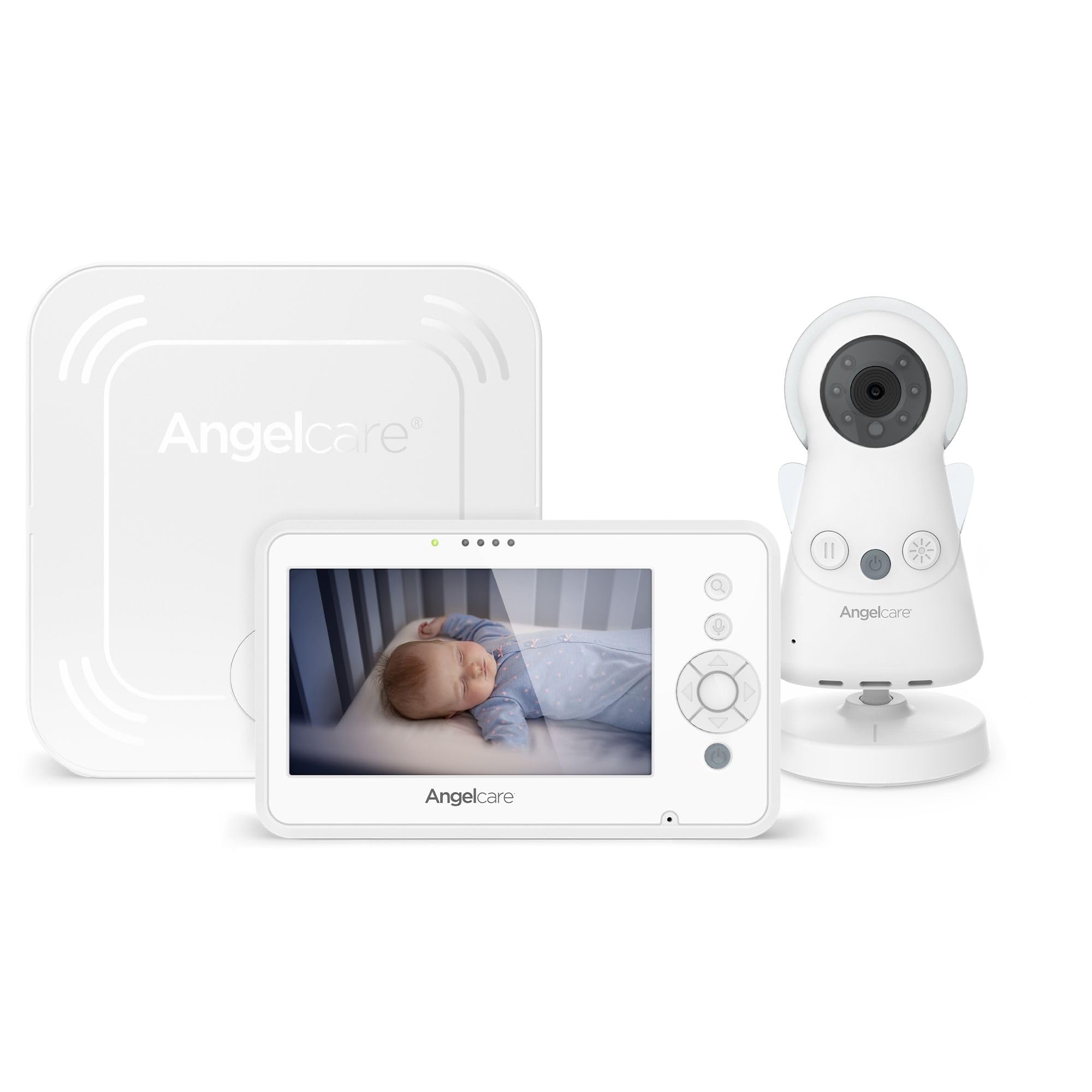 Angelcare - Babyphone Video avec Moniteur de mouvements AC25 - écran 4,3" & caméra HD - veilleuse & berceuses - Portée jusqu'à 150 mètres