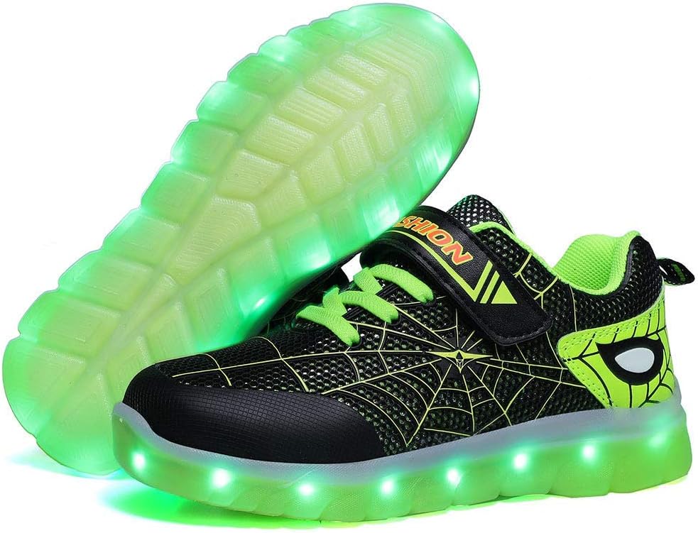 YUNICUS Kids Light Up Shoes Led Flash Sneakers with Spider Upper USB Charge for Boys Girls Toddles Best Gift for Birthday Thanksgiving Christmas Day - Image 3