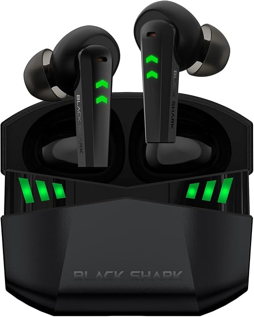 Black Shark Wireless Earbuds with 35ms Ultra-low Latency, Wireless Headphones with Premium Sound, Bluetooth 5.2, 10mm Drivers, 4 Hyperclear Mics, IPX5 Waterproof, 20H Play Time, Comfort Fit