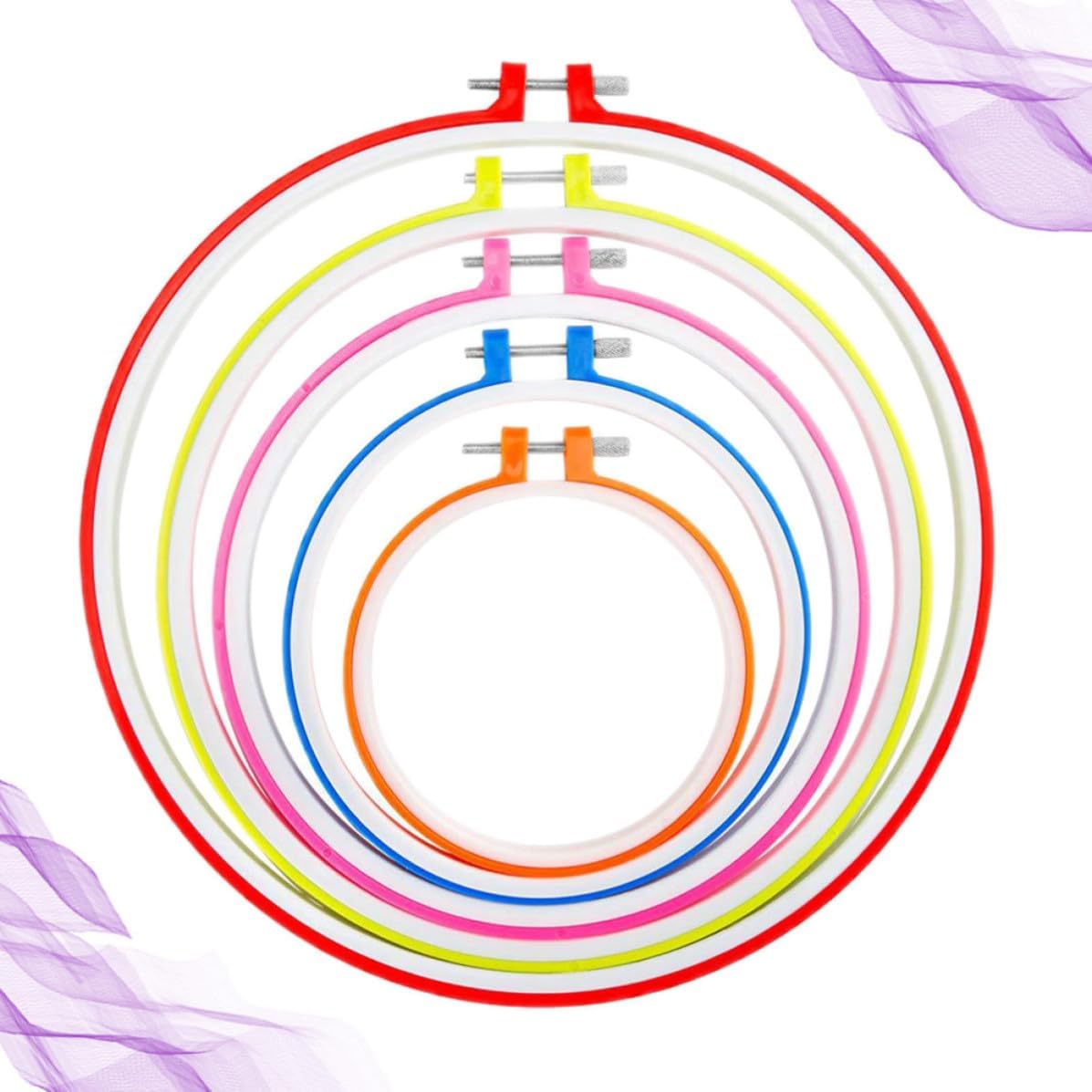 5pcs DIY Plastic Embroidery Hoop Circle Frame for Needle Arts