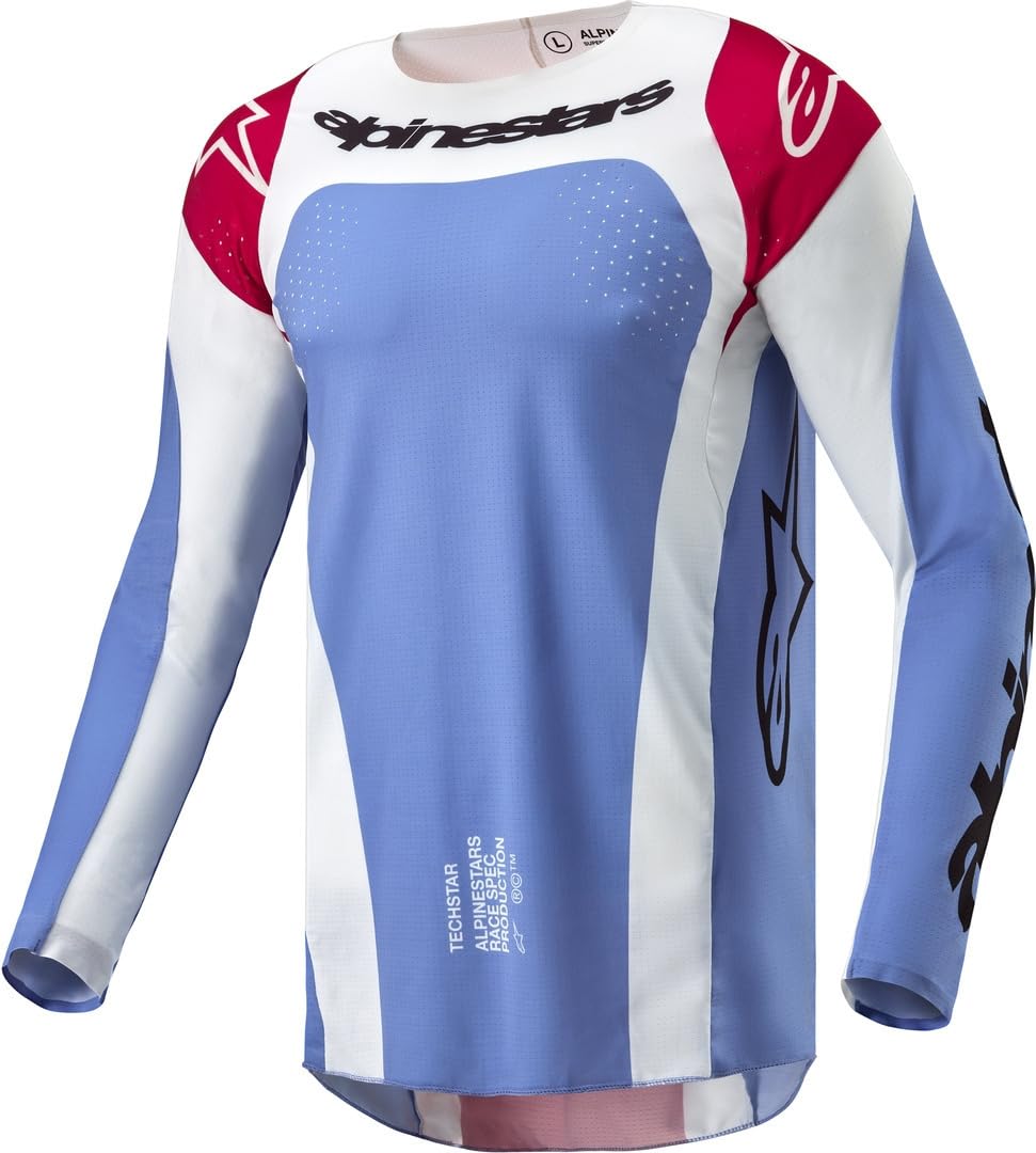 Alpinestars Techstar Ocuri Maglia Motocross, Celeste/Bianco, M