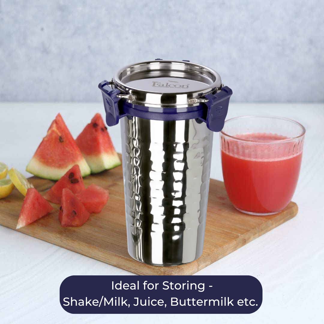 PDDFALCON EcoNxt Stainless Steel Tumbler with Steel Lid, Extra Clamp, 100% Leakproof, BIS Certified, Jindal Seal, Made in India. Ideal for Office, Gym, Travel Drinking Cup (520ml H) 4