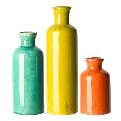 Colorful Ceramic Vase Set Home Decor - Set of 3