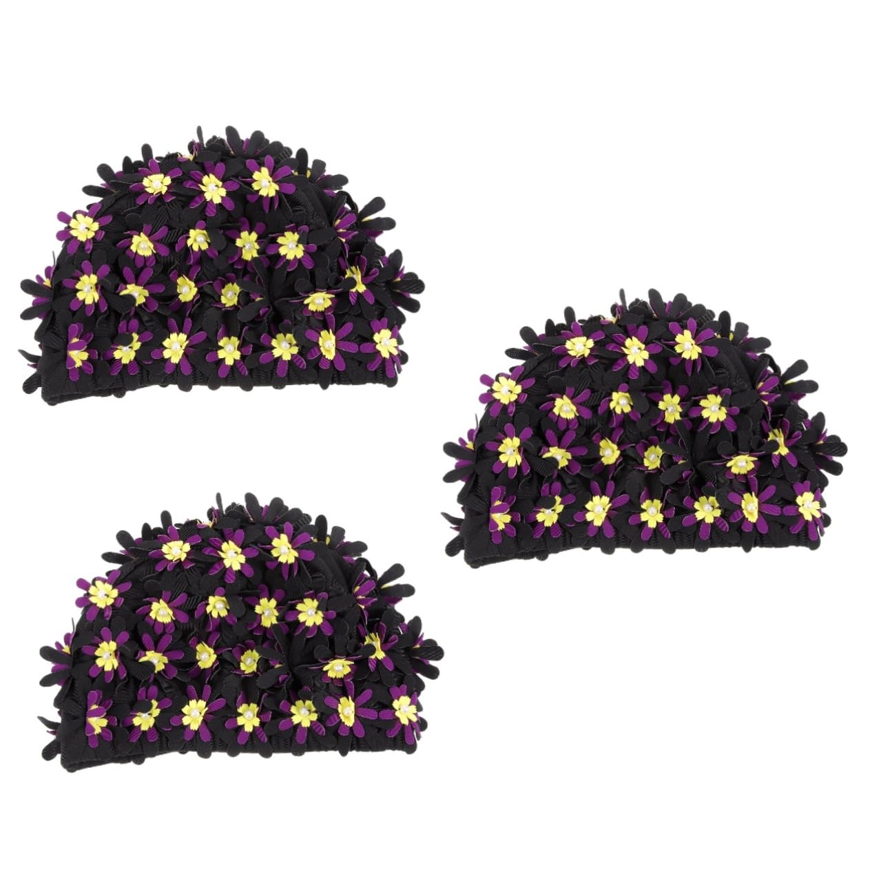 Toddmomy Augmentez Le Chapeau de baignade des Fleurs Long Mesdames Bonnets de Bain pour Femmes nageant Chapeau de Bain Casquette pour Femme Grand Bonnet de Bain Polyester