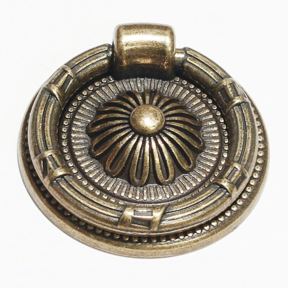 ZHANGJIAHE Drop Ring Handles Dresser Ring Pull Brass Oil-Rubbed Bronze 2 inch Diameter Cabinet Cupboard pulls Drawer Ring Handle knob 10 Pack (Pack of 10)