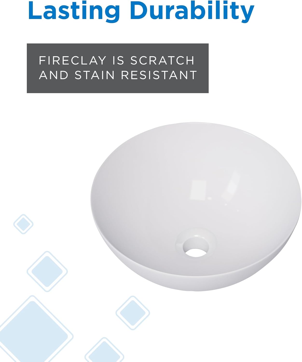 Gerber Cymira 15 in. Round Vessel Bathroom Sink, Above-Counter Glazed White Fireclay Ceramic Vanity Sink, Modern Transitional Basin Sink Bowl, G0013771