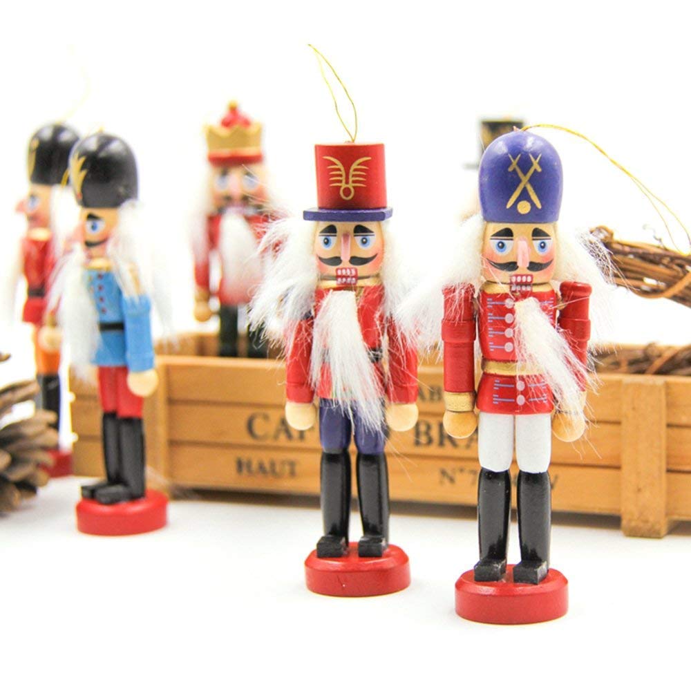 Veemoon Lot De 5 Petits Ornements Casse-noisette à Suspendre - Soldat De Noël - Figurines De Noël