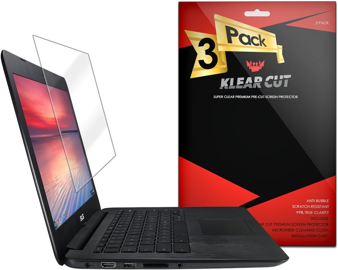 ASUS ChromeBook 13.3 Screen Protector [3-Pack], Klear Cut High Definition Clear Screen Protector for ASUS ChromeBook 13.3 (C300) PET Film Anti-Bubble Shield