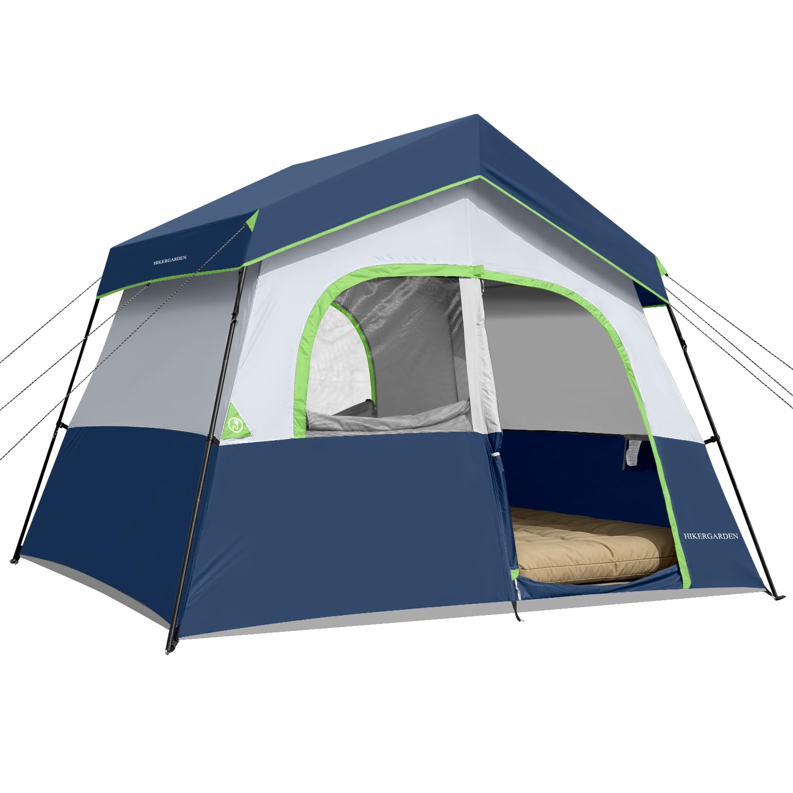 HIKERGARDEN 6 Person Camping Tent - Portable Easy Set Up Family Tent for Camp, Windproof Fabric Cabin Tent Outdoor for Hiking, Backpacking, Traveling (Dark Blue)-image-9