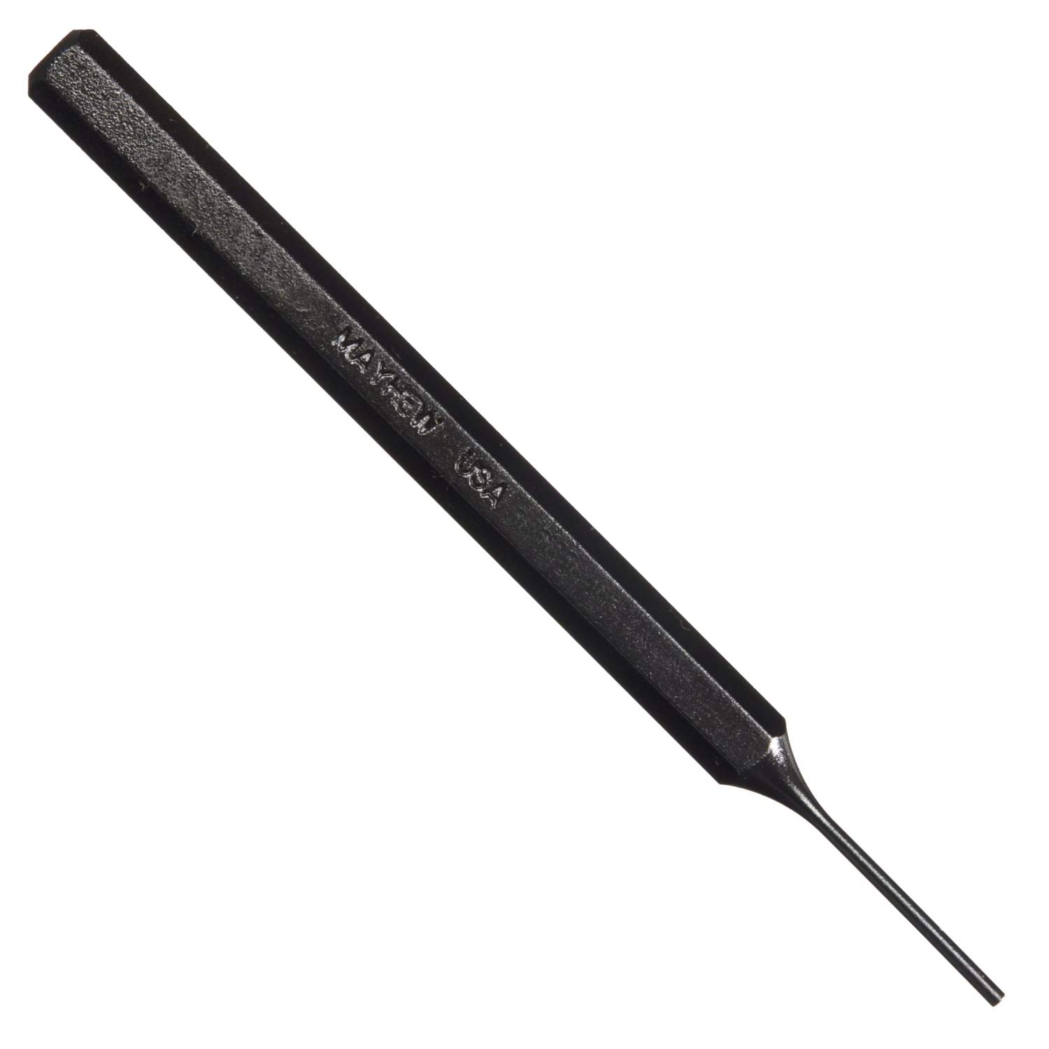 Mayhew Tools 21010 SAE Pin Punch, 5/64 x 0.81" Pin, 4-1/4" OAL x 1/4" Body, Black Oxide Finish