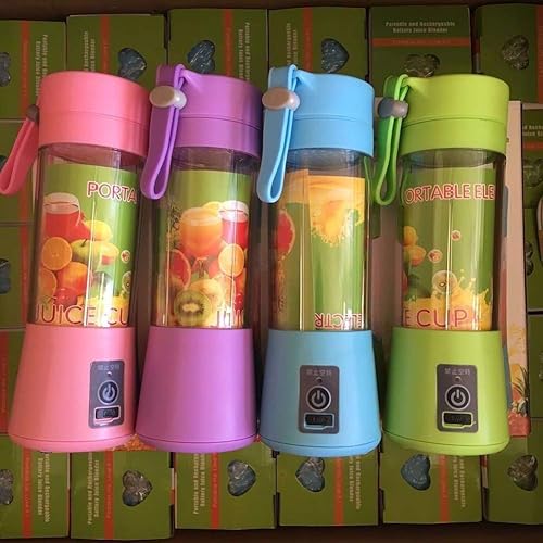 Miniatura 7 de Licuadoras de tamaño personal Batidos y batidos portátiles, máquina mezcladora de frutas de mano 12.8 fl oz vaso exprimidor recargable USB,