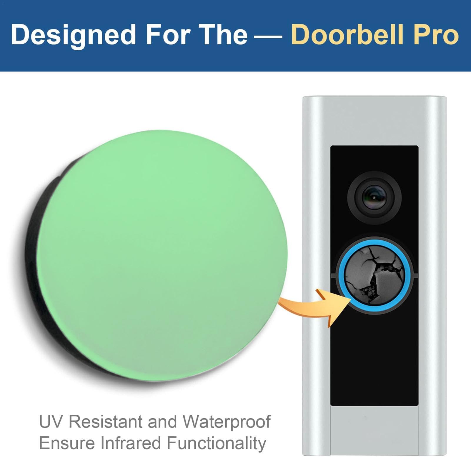 Pulsante Ricambio Per Ring Doorbell Pro - Kit Con 4 Coperture Silicone E 2 Viti, Impermeabile E Resistente Ai UV