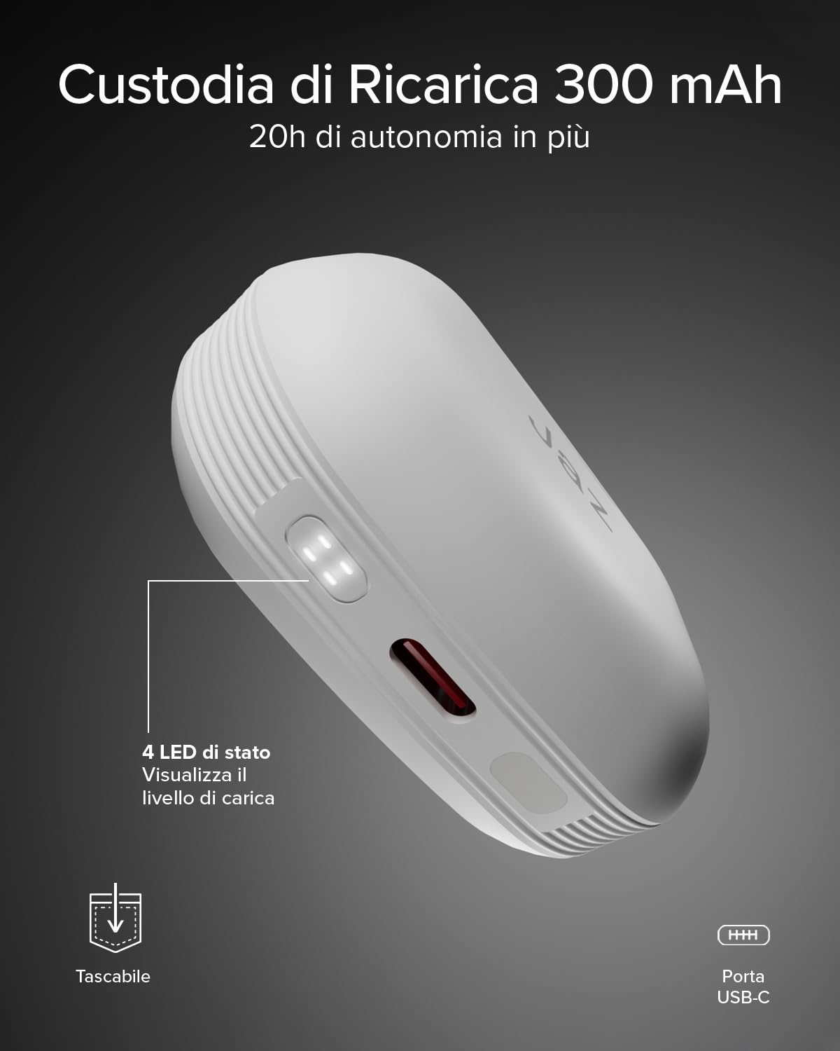 JAZ Maks - Cuffie Auricolari In-Ear True Wireless Stereo, Cancellazione del Rumore Attiva, Custodia di Ricarica, Microfono HD, Controlli Touch, per Smartphone, Tablet, Laptop, 24 Ore