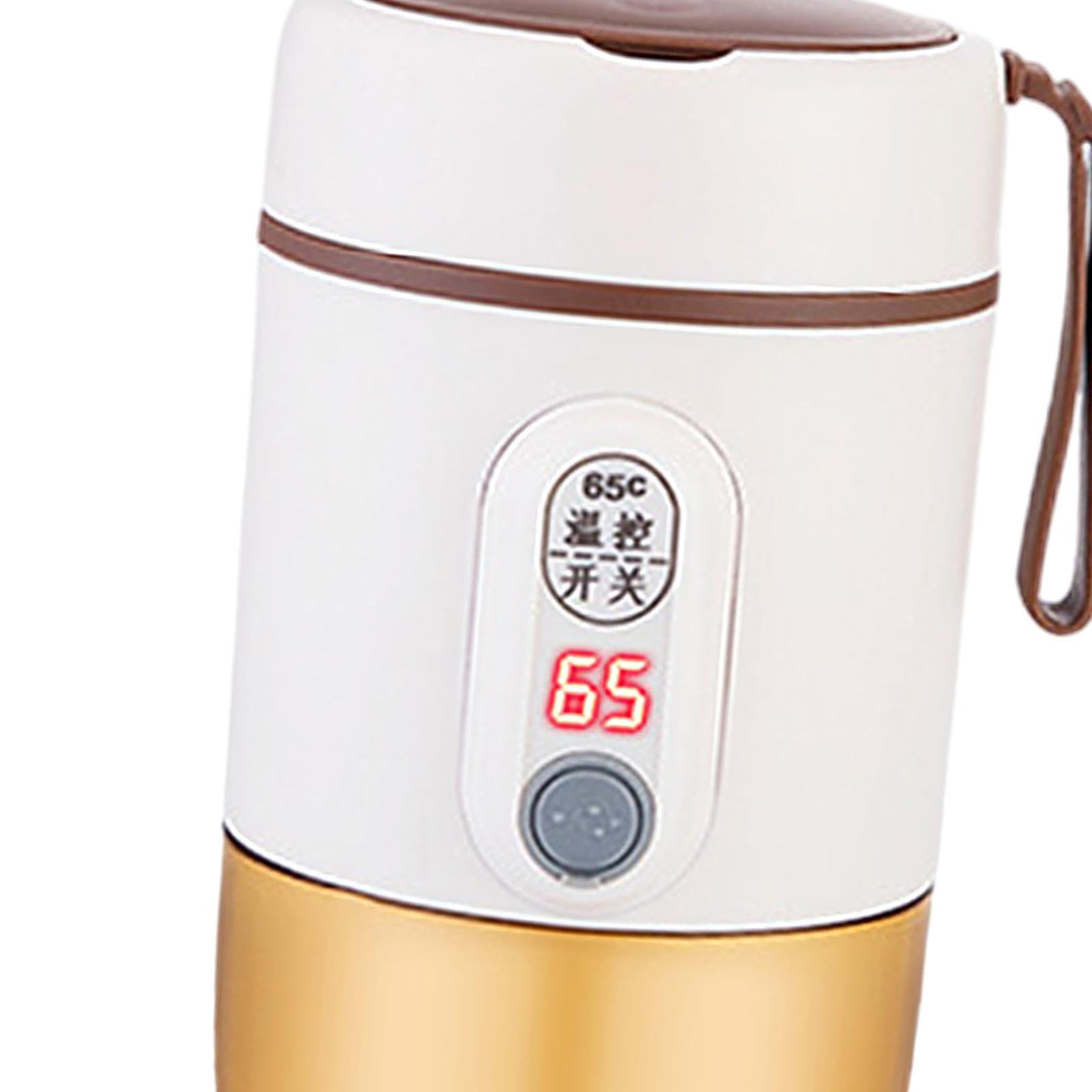 perfk Baby-Milchwärmer, USB, 500 ml, Mehrzweck-Reise-Wasserkocher, Temperaturregelung für Reisen, Einkaufen, Reisen, Camping im Freien, Beige