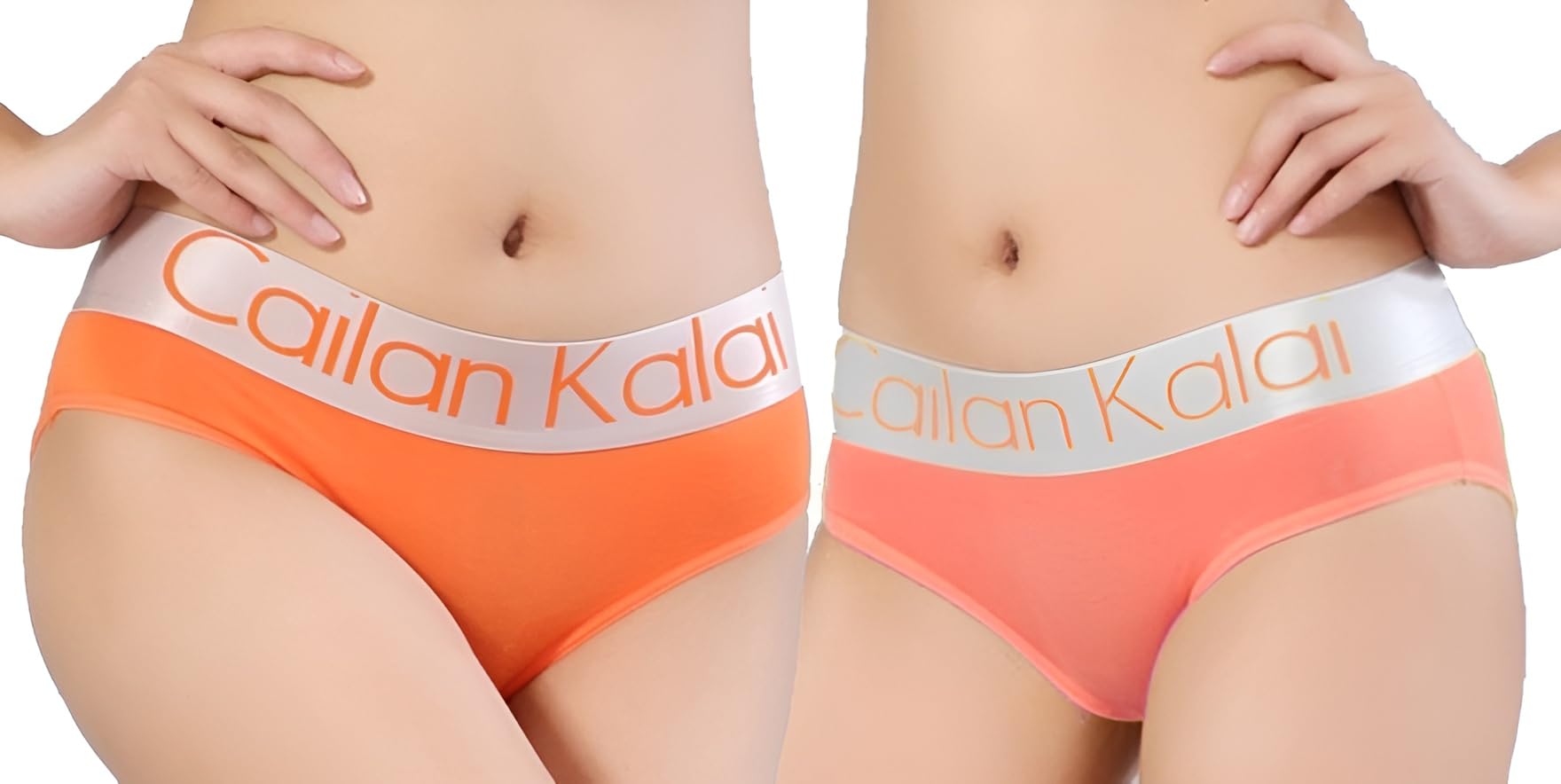 OMLAVIDA Cailan Kalai Stretch High Waist, Imported Hipster Panty for Women Daily Use with Outer Elastic N-Fresh Anti-Microbial (Combo Pack of 2 Panties)