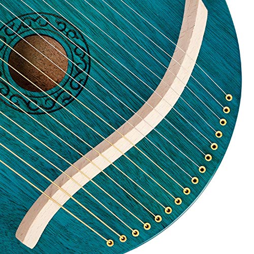 TOOGOO Lyre Harp, 16 String Mahogany Body String Instrument Body Instrument with Tuning Wrench and Spare Strings