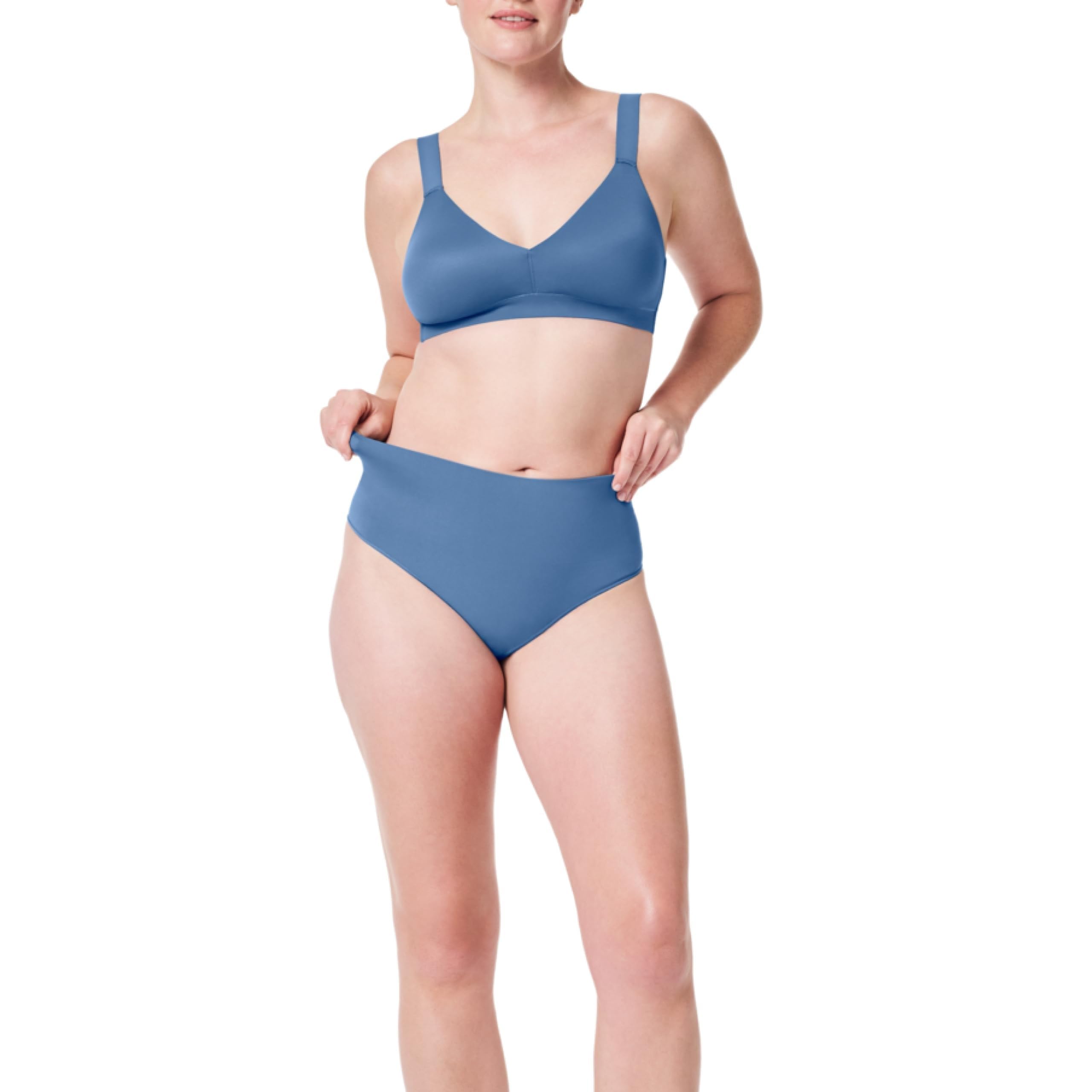 SPANX SPANXshape ExtraOrdinary - Perizoma modellante con compressione, intimo modellante da donna, misto tessuto di nylon riciclato, Foschia Indaco, Small