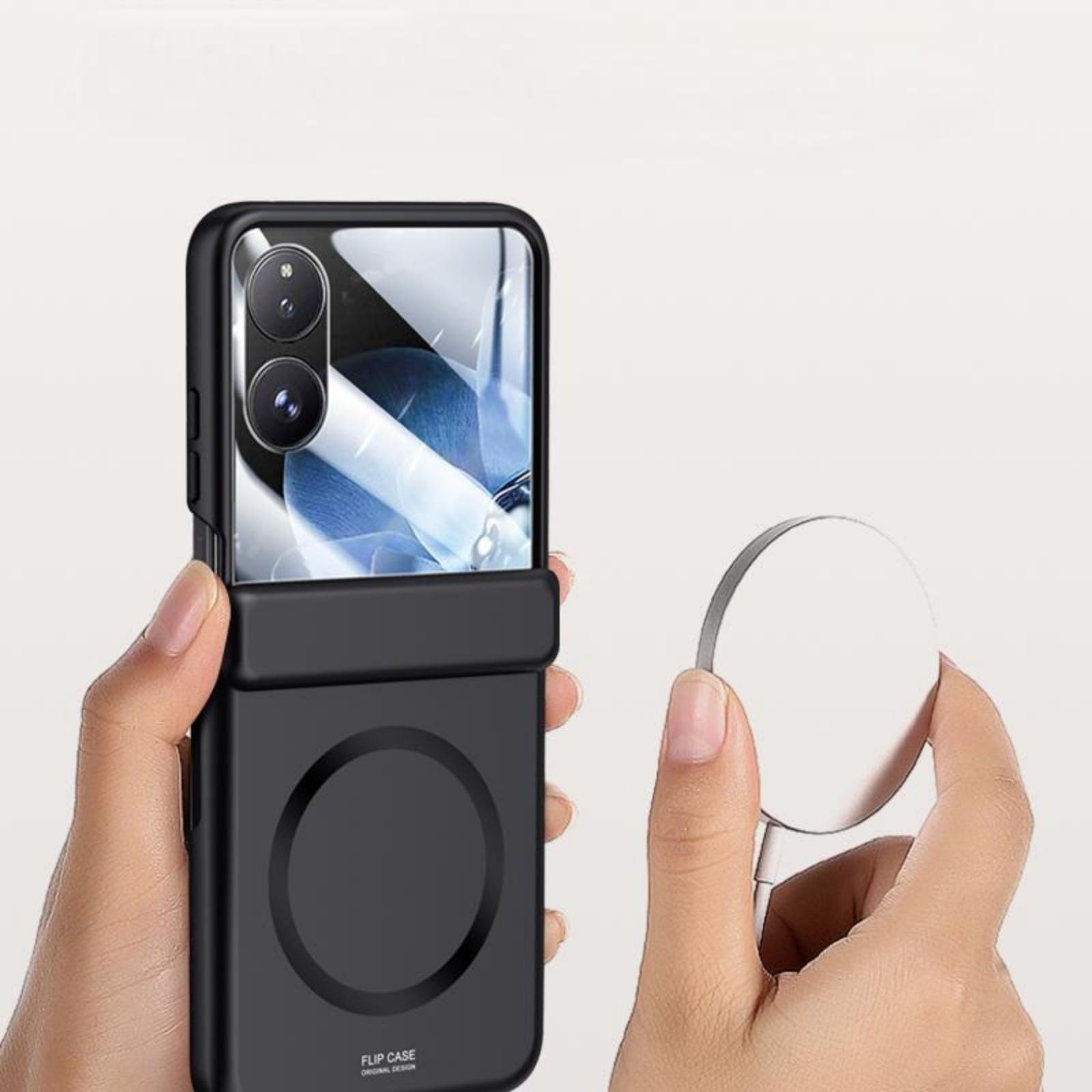 Coque pour Mix Flip Boîtier + Rear Screen Film + Hinge + Wireless Charge,Bumper Case Armor étui pour Xiaomi Mix Flip(4)