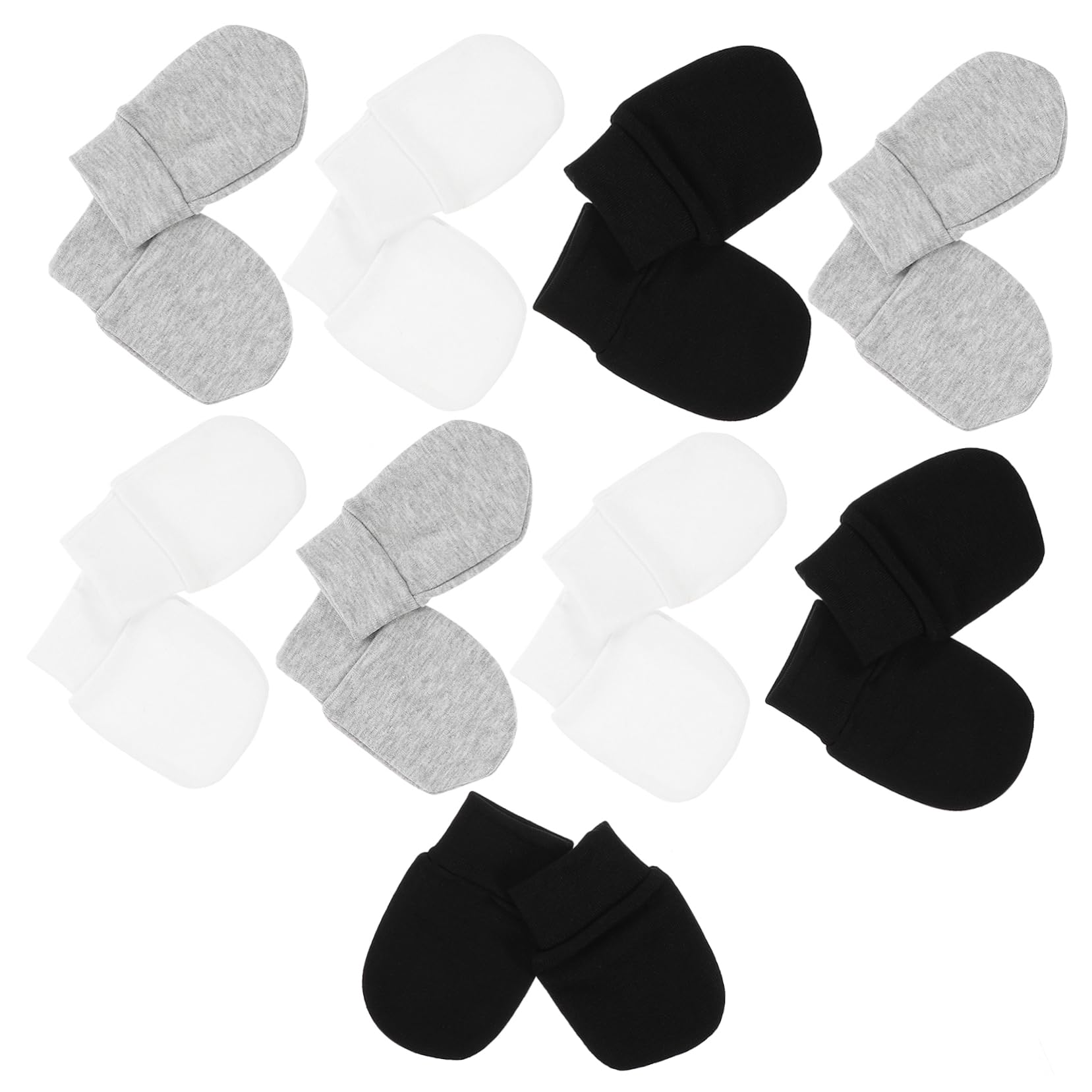 Homoyoyo Comfortable Cotton Mittens for Babies 9 Pairs No Scratch Mittens Soft for Newborn Hands