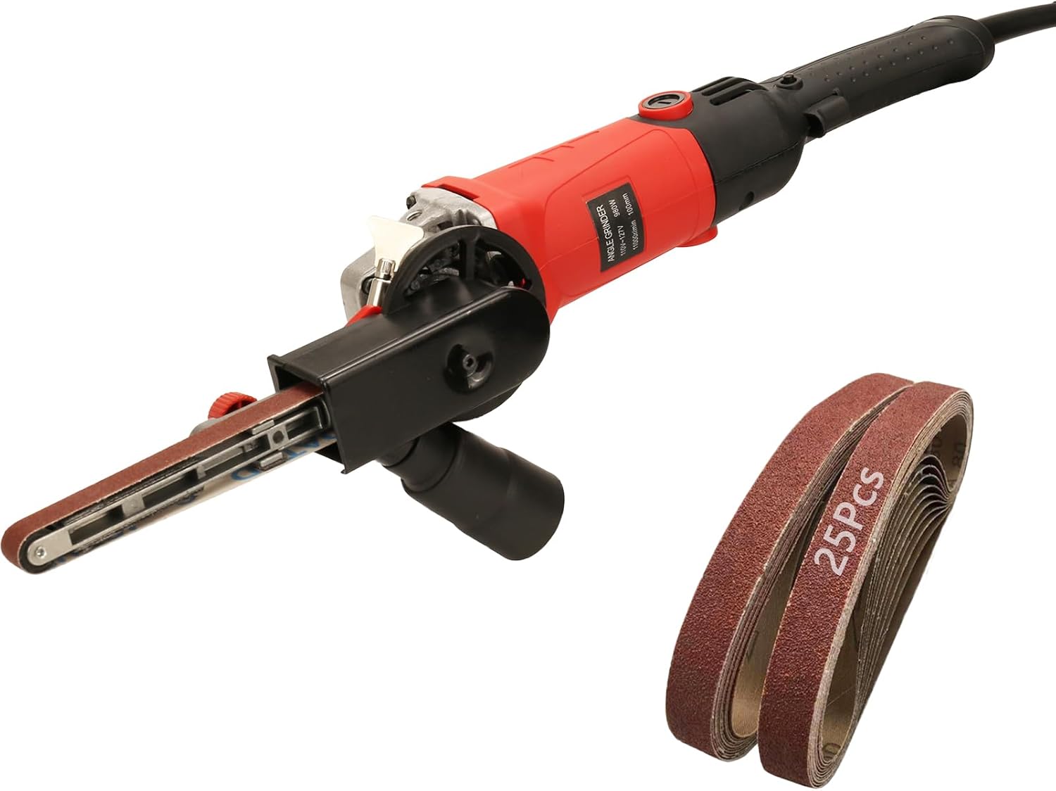 Belt Sander - 1100W 6-Speed Variable Speed Detail Band File Belt Sander,1/2 x 18" Finger Belt Sander for Grinding and Polishing Wood, Paint, Metal Rust Move,welding Spot and DIY.