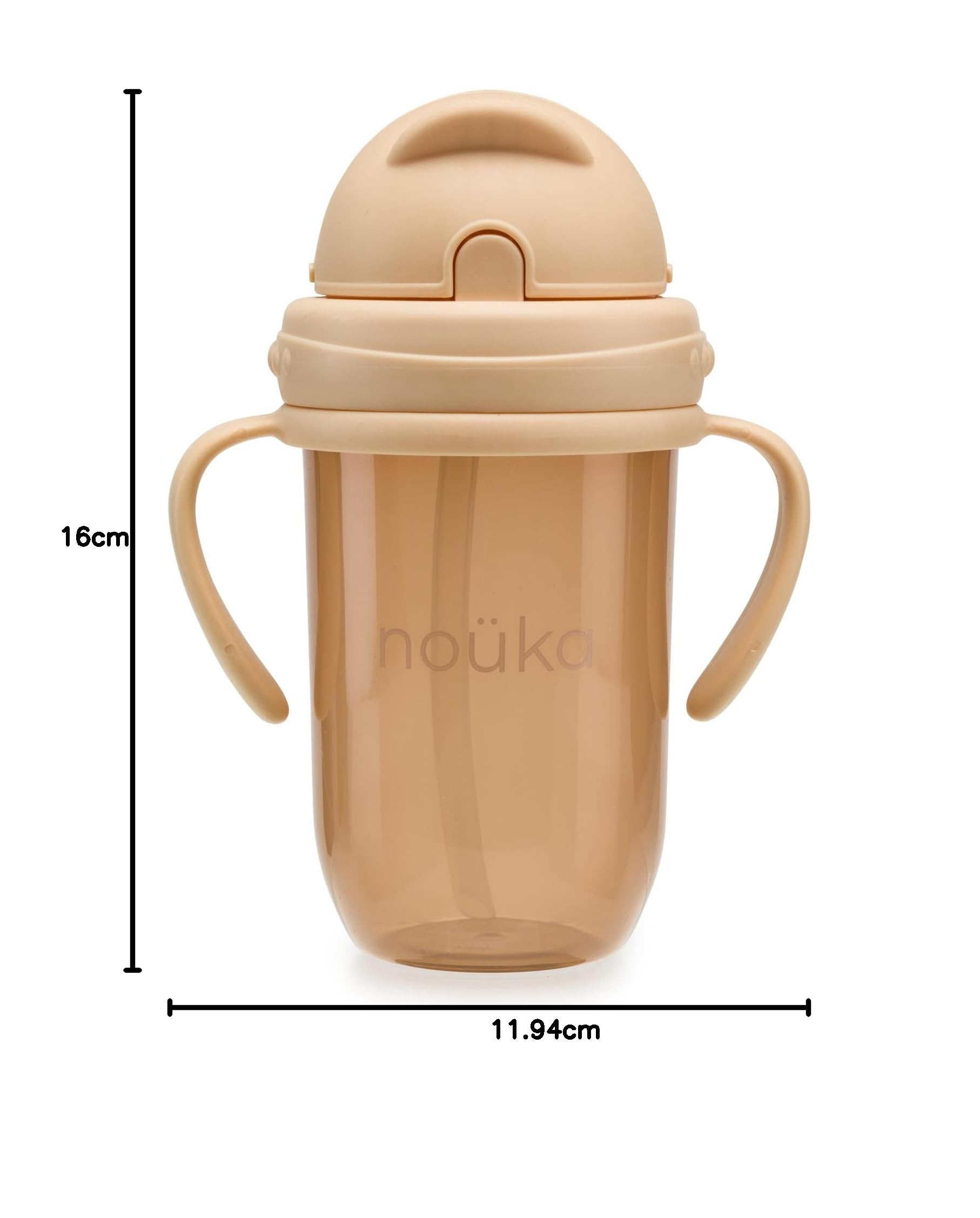 nouka - Vaso recto con popote con tapa superior de clic, a prueba de fugas y fácil agarre, asas extraíbles, amanecer