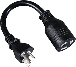 Tripp Lite Heavy-Duty Power Adapter Cord 20A, 12AWG (NEMA-L5-20R to NEMA-5-20P) 6-in.(P044-06I) Black