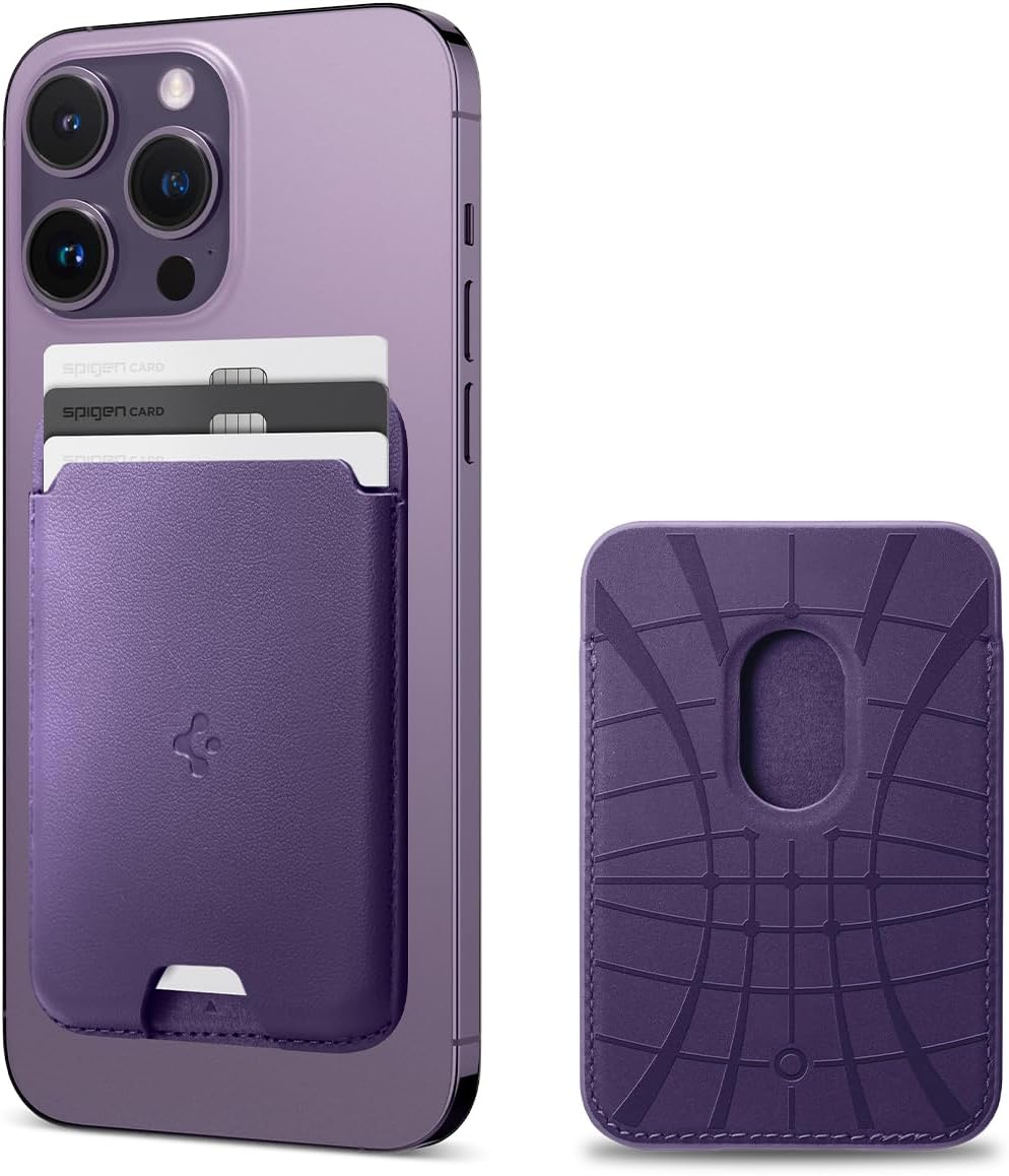 Spigen MagSafe Destekli Cüzdan Valentinus Mag Fit (3 Kartlık) Mor - AFA06268 (Spigen TR Garantili)
