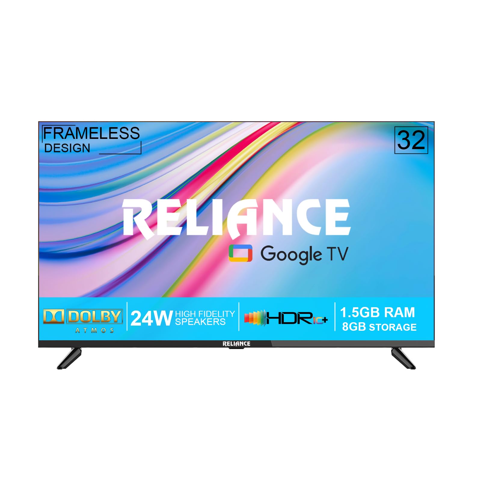 Reliance 80 cm (32 inch) LED Full HD Smart Google TV with Frameless Design & Voice Remote (RGT32GT8724FHD) (B0DFTR7L7N) Amazon Price History, Amazon Price Tracker