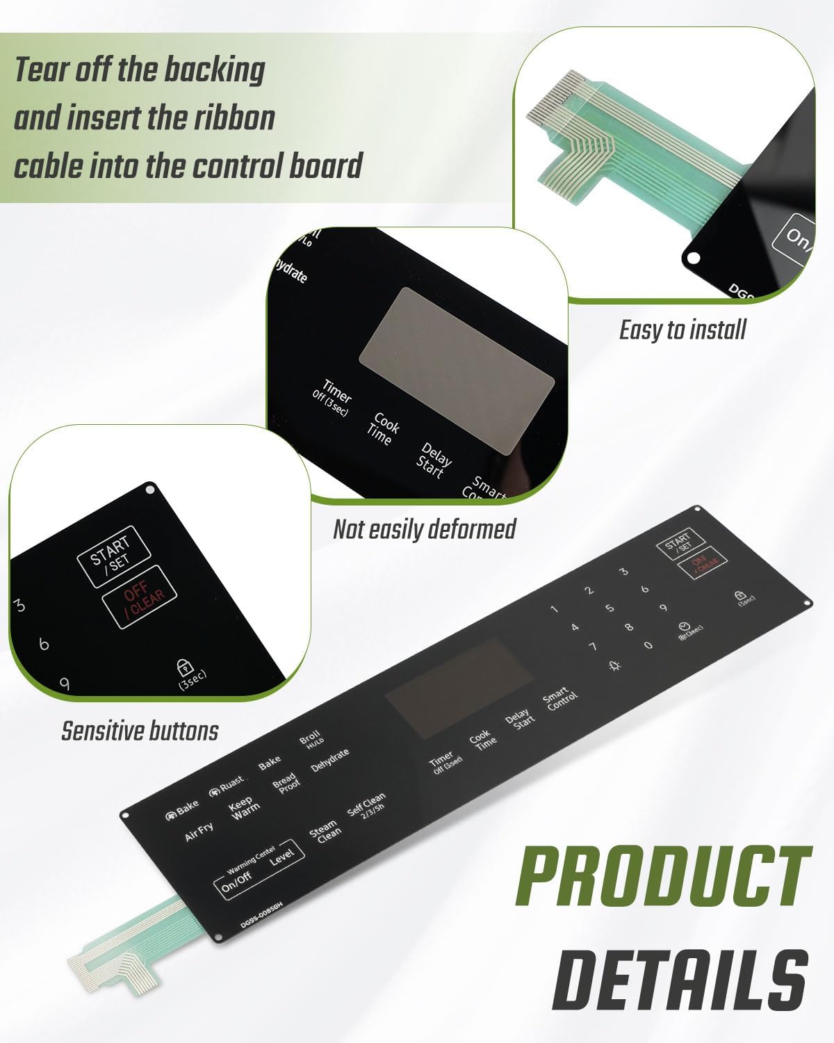 Upgraded DG96-00850H Range Membrane Switch Touchpad Control Panel