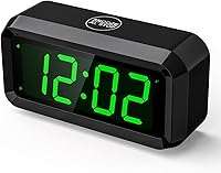 Vista 9 de Reloj despertador, reloj despertador digital para dormitorios, reloj a pilas, 3 niveles de brillo ajustables, pantalla LED de tiempo de 1.2