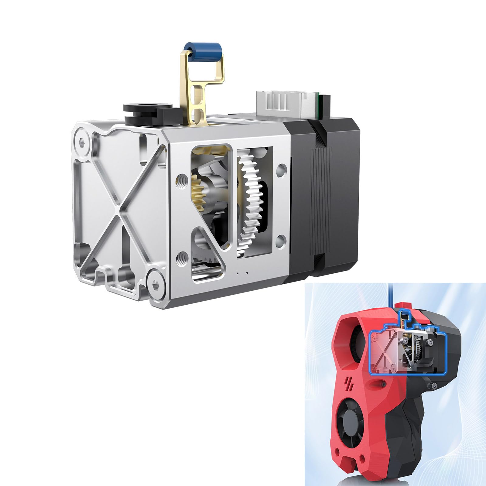Extrudeuse d ' Impression 3D avec Refroidissement du Moteur, Facile pour imprimante 3D V2X, tête d ' Extrusion directe Hotend à Double engrenage, Impression Rapide