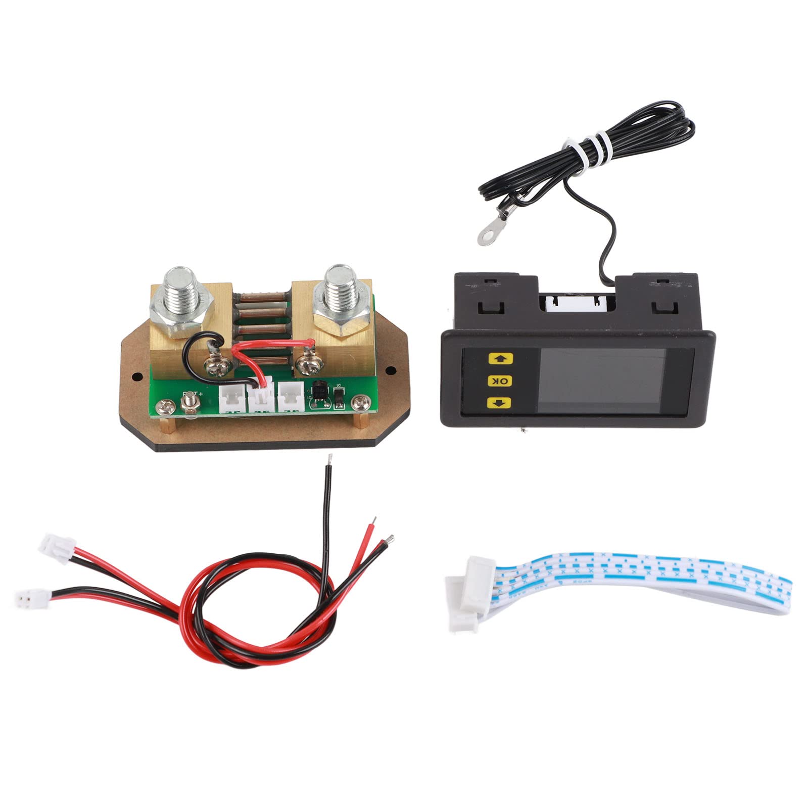 Pissente Probador Multifuncional ABS PCB Medidor de Potencia Probador de Batería 0,01 A 500 V 0 A 1000 A Monitor de Temperatura LCD Bidireccional para Usuarios de Carga y Descarga de Batería (500A)