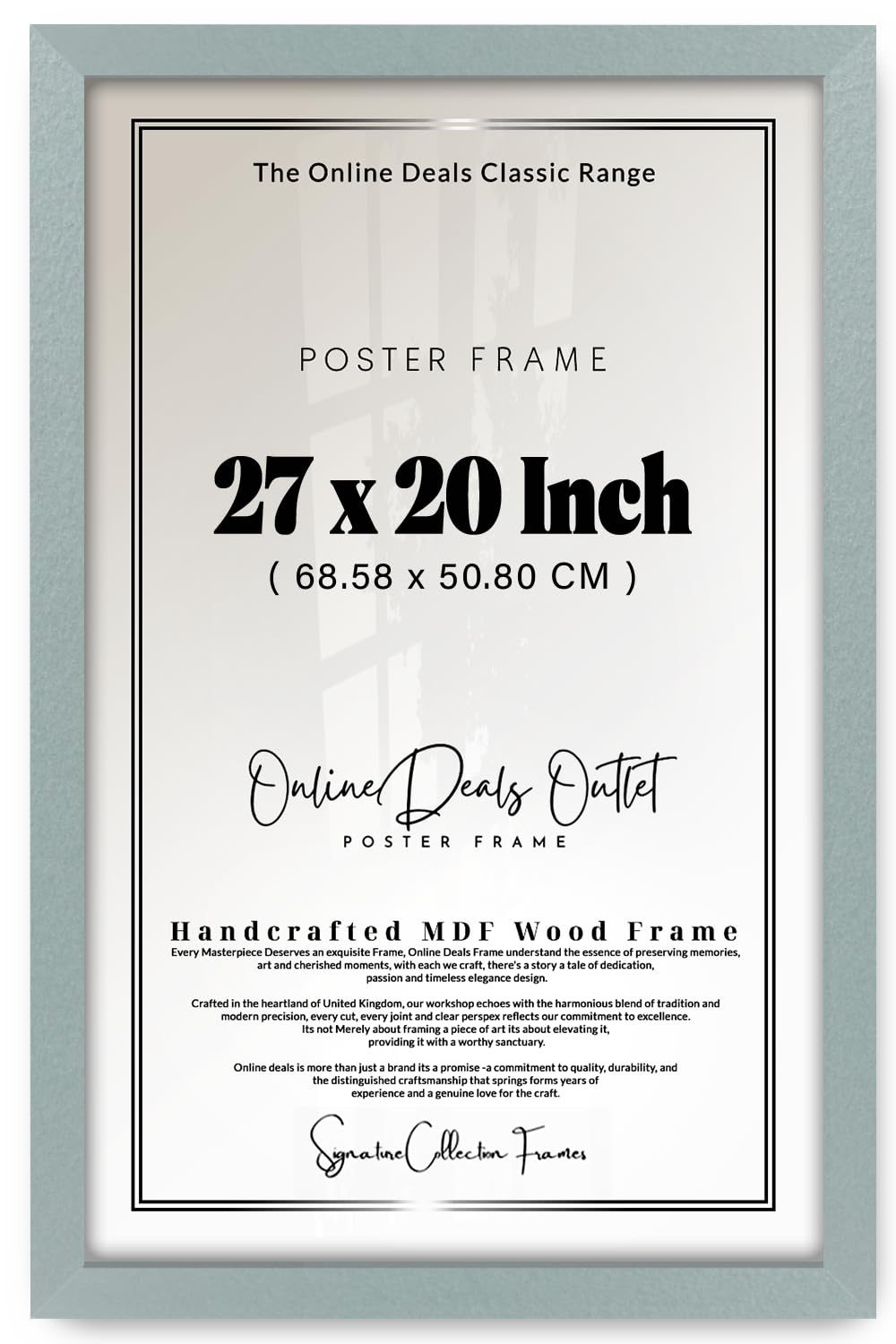 Online Deals | MDF Picture Frame (68.58 x 50.80 CM) 20 x 27 Inch for Comic Book Covers, Anime Sketches & Posters, MDF Build, Easy Wall Mounting Hooks [ Silver ] — image 1