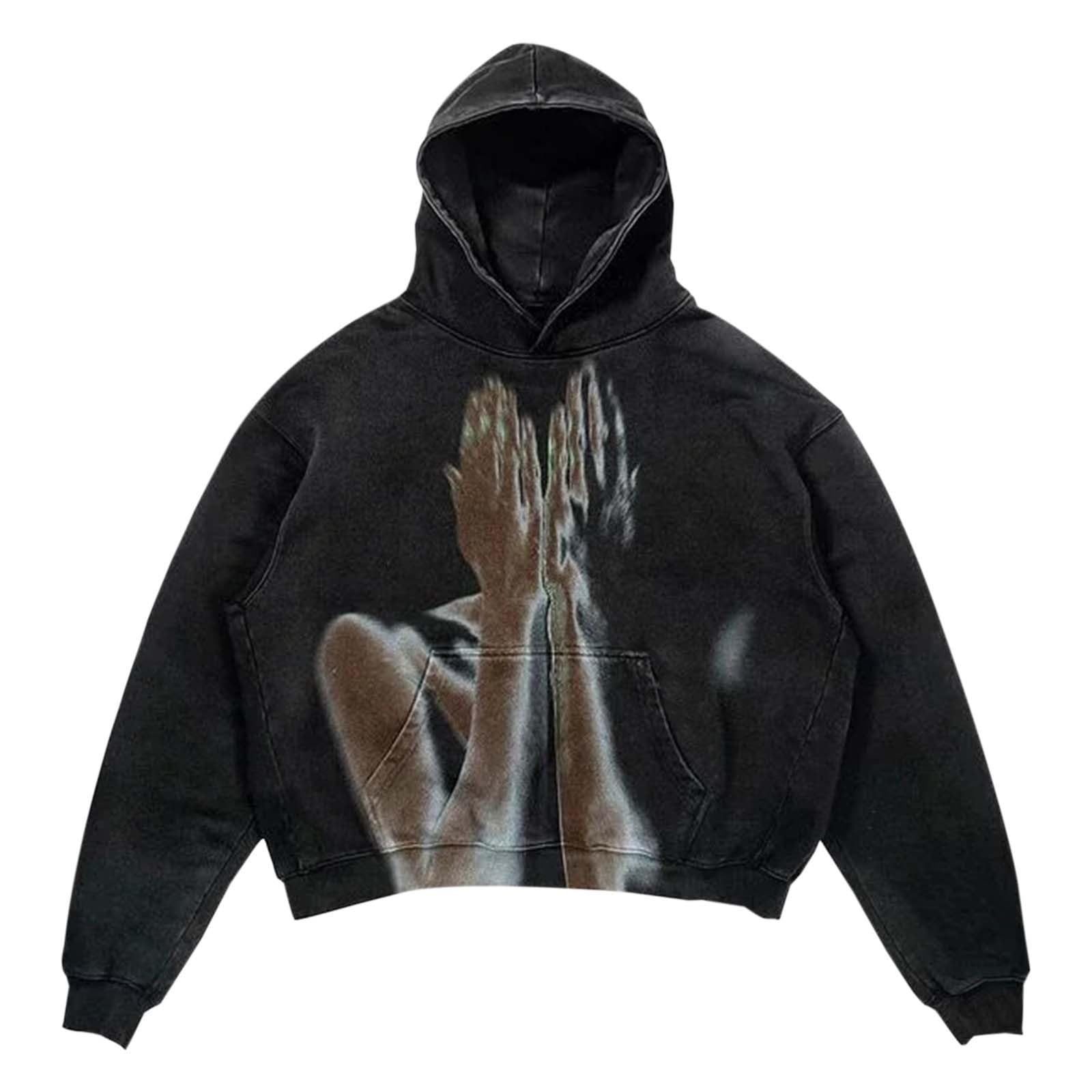 Generisch Felpa con cappuccio da donna, taglie forti, in morbido pile, vestibilità ampia, a maniche lunghe, con stampa alla moda, ideale per il tempo libero e l'uso quotidiano