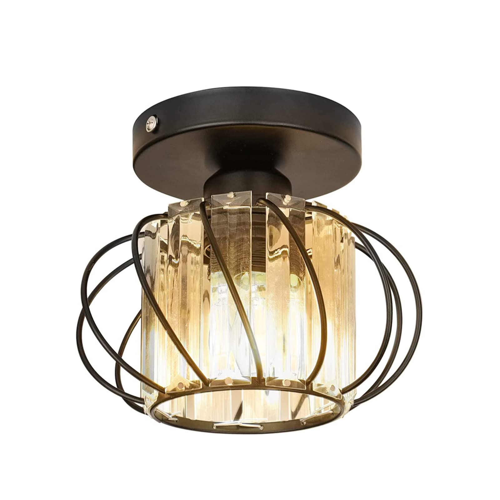 Mini plafonnier semi-encastré industriel et lustre cristal LED pour cuisine moderne