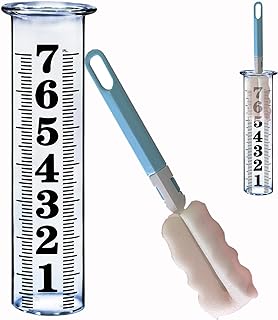 JMBay 7 Inch Plastic Rain Gauge Replacement Tube, Upgrade Freeze Proof Outdoor Plastic Rain Gauges Replacement Tube for Garden Yard Home, Crack Resistance Tube Best pcs Tubes with 1 Clean Brush