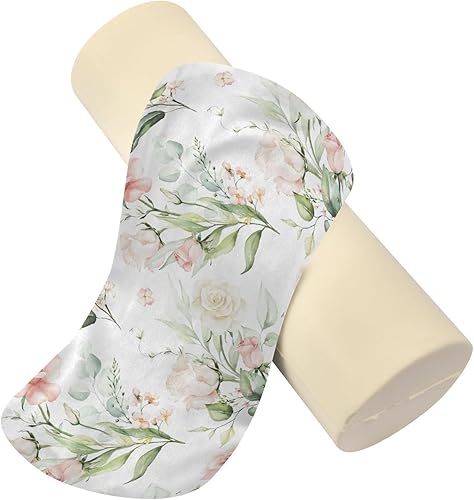 Miniatura 6 de Almohada redonda de acuarela con diseño floral para el cuello, almohada redonda para sofá, almohada cilíndrica para rodillas, almohada de apoyo