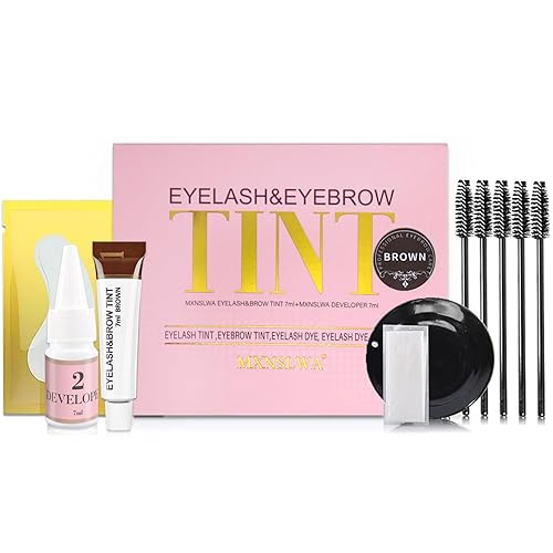 MXNSLWA Kit de pestañas y cejas 2 en 1, kit profesional de color para pestañas y cejas, duradero 6 semanas, teñido de cabello para uso doméstico en