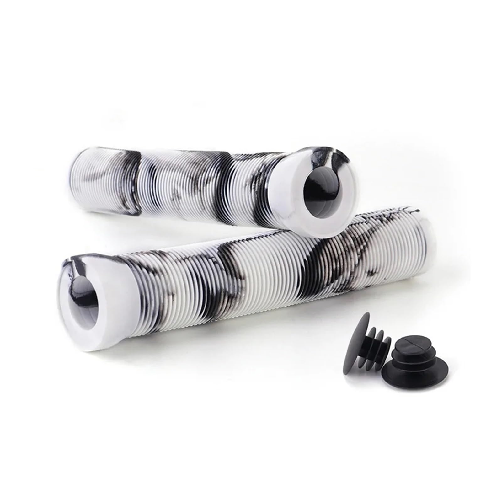 Fahrrad Handlauf Scooter-Griffe, Fahrradgriffe, rutschfeste Gummi-Lenkerabdeckung for 22,2 mm Lenker, Scooter-Griffe, BMX-Fahrradstangen Ergonomie Fahrrad Handlauf(Black White)