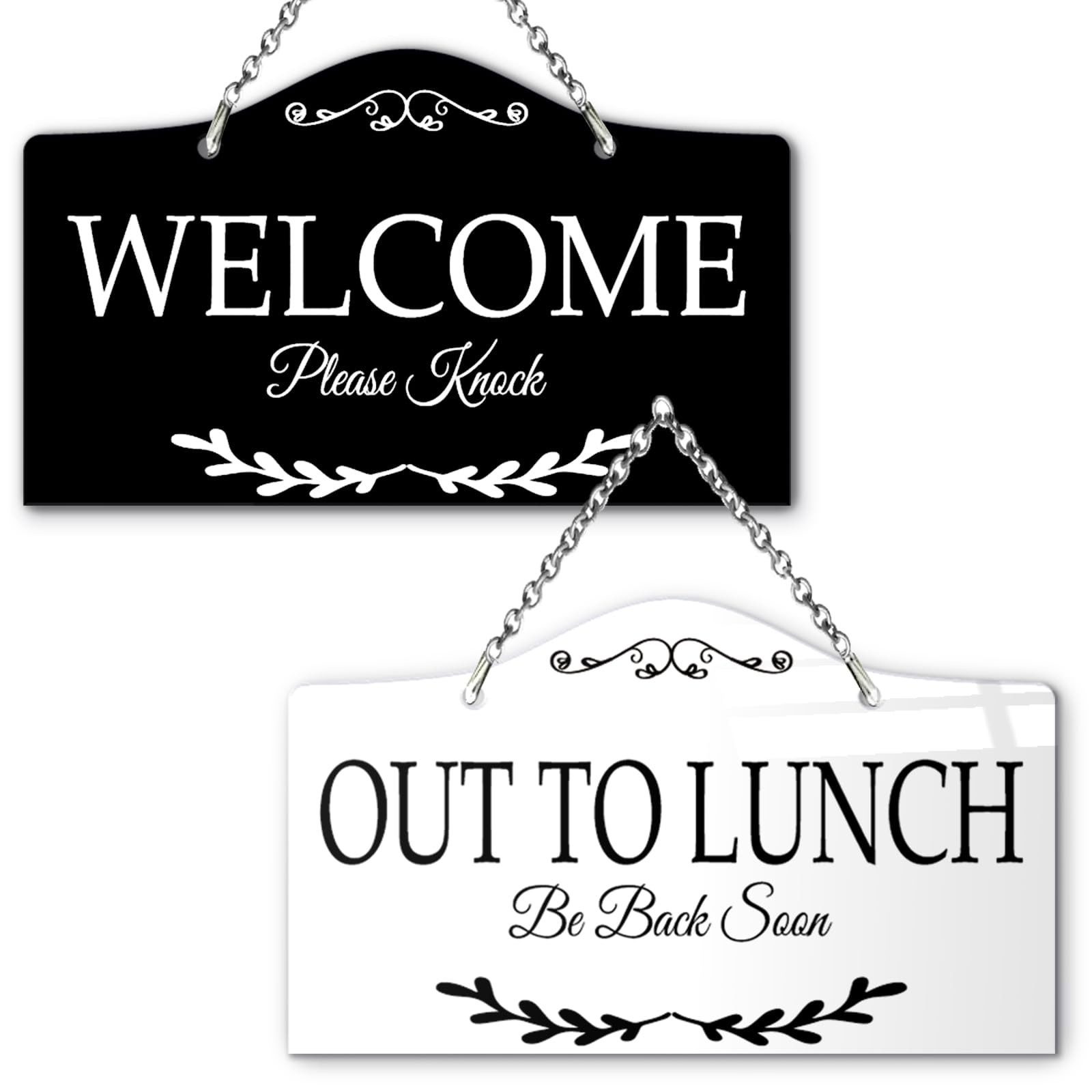 9"x5.35" Out To Lunch Be Back Soon Door Sign, Out of Room Notice for Meal Breaks, Office Lunch Break Indicator for Workplace Lunchtime