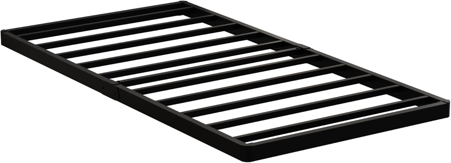 Twin Box Spring 2 Inch Low Profile, Heavy Duty Metal Box Spring Bed Base Bunkie Board, Mattress Foundation, Easy Assembly, Noise Free, Black 2 Inches Twin
