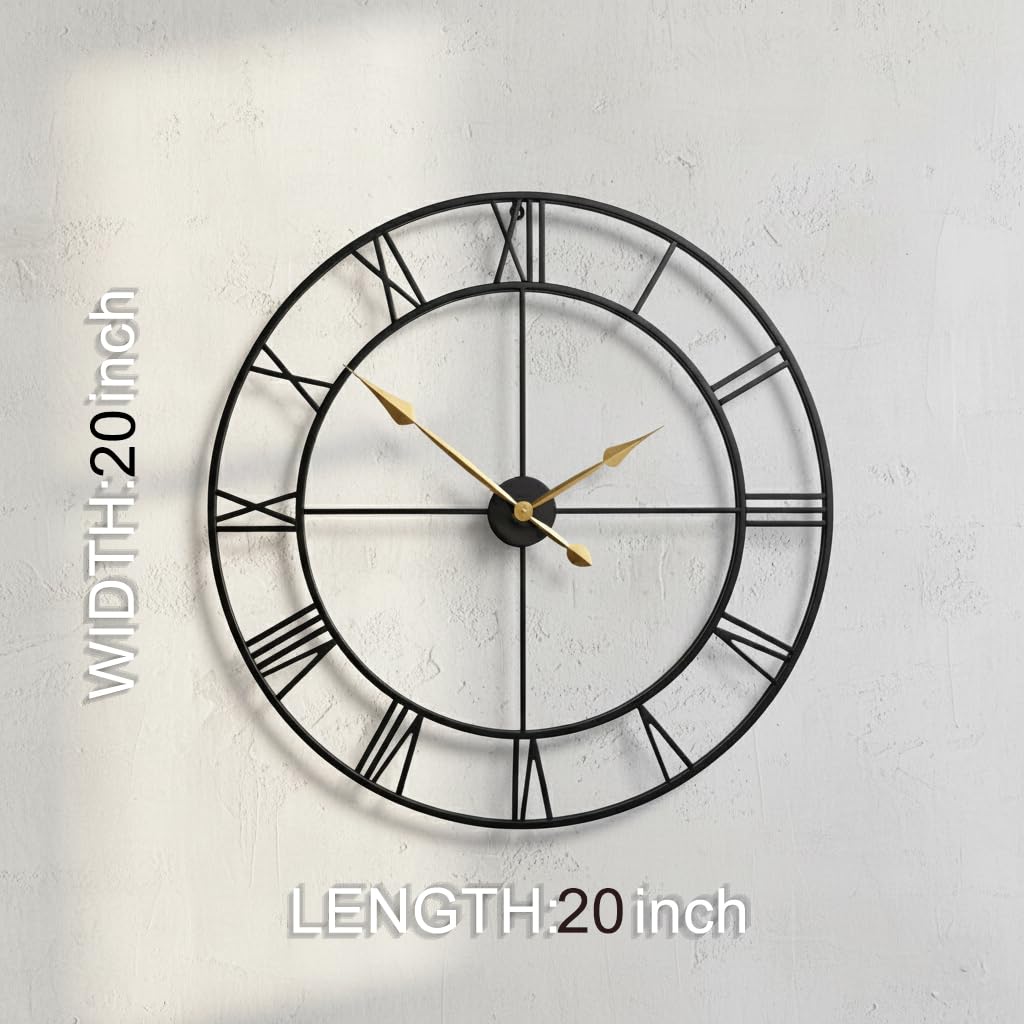 Amazon.com: Zabiki 20 Inch Large Wall Clock Modern, Roman Vintage