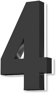 LUXYARD Backlit Lighted LED House Numbers 7", Stainless Steel Hand-Polished for House Address Signs, Lighted Up House Numbers for Outside Modern, Low-Voltage, Waterproof Corrosion Resistant (7 Inch Black 4)