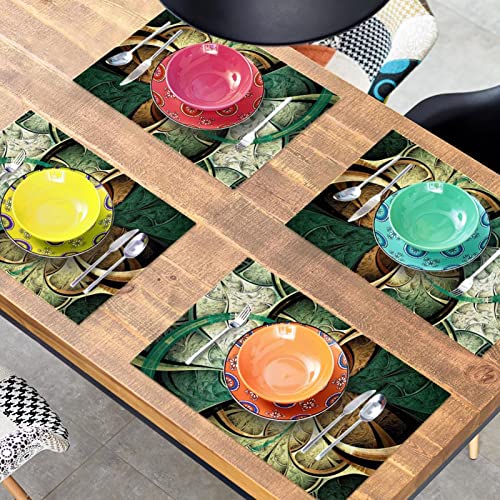 Sets de table anti-tache Surreal en tissu Oxford isolant avec motif fleurs lot de 4 - 8