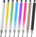 Stylus Pens for Touch Screens, Universal 2 in 1 Stylus Pen for iPad Compatible with iPhone, iPad, Android, Microsoft Tablets, Phones, Surface,[5 Pack]-Blue,Green,Pink,Purple,Yellow