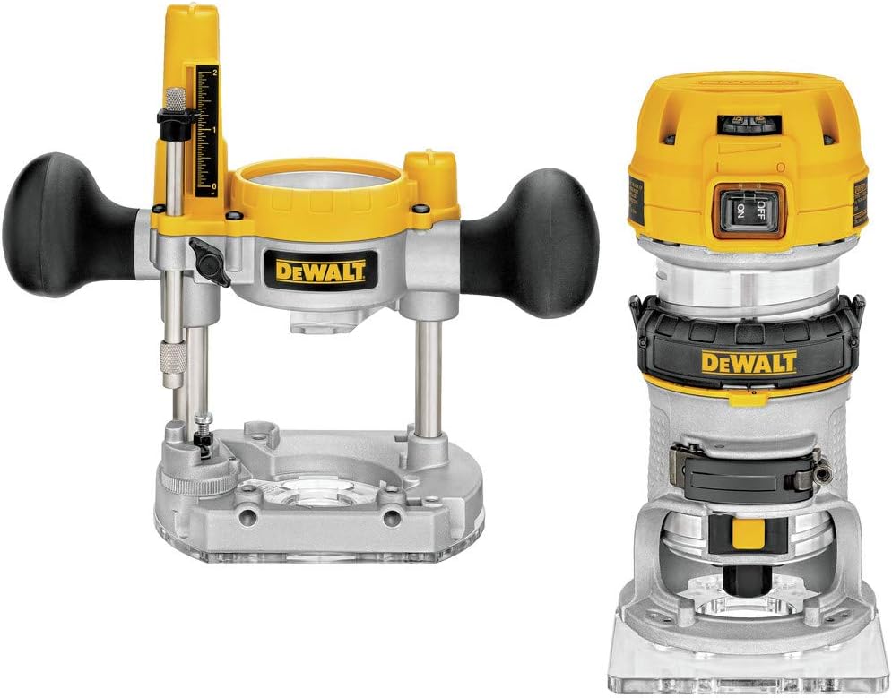 DEWALT Router Fixed/Plunge Base Kit, Variable Speed, 1.25-HP Max Torque (DWP611PK)