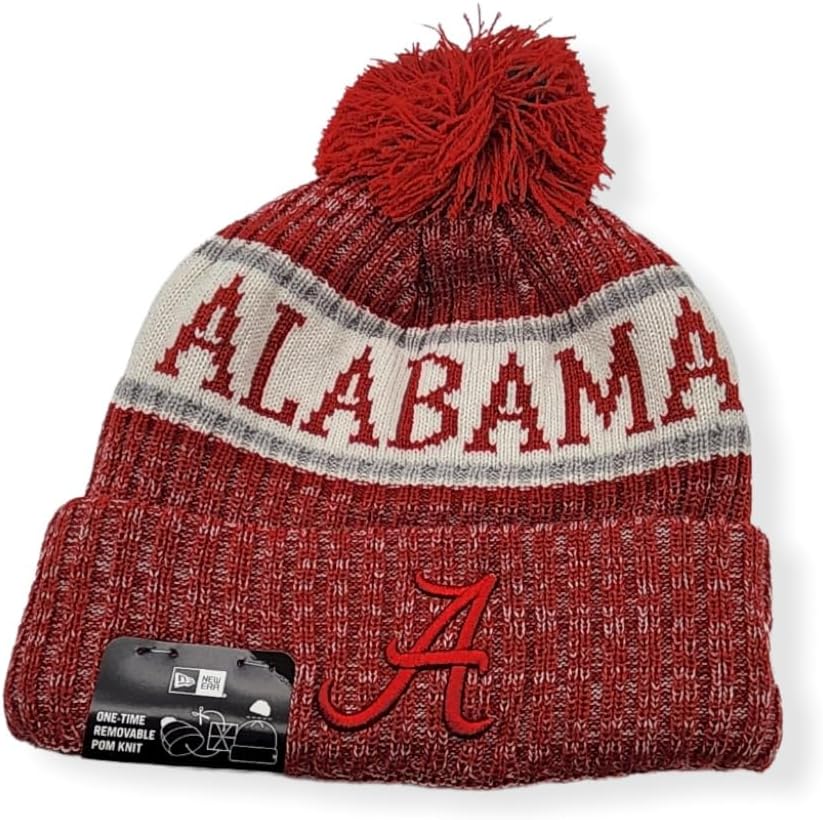New Era Alabama Crimson Tide Onfield Sport Pom Knit Beanie Hat/Cap