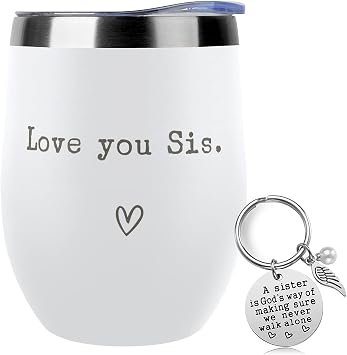 SHOW-YA Sister Gifts from Sister - I Love You Sis - Sisters Gifts for Birthday - Graduation Gift Thanksgiving Christmas Gift for Sisters - 12oz Coffee CupWhite